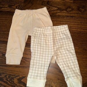 Hudson Baby Cream and Checkered Pants Set